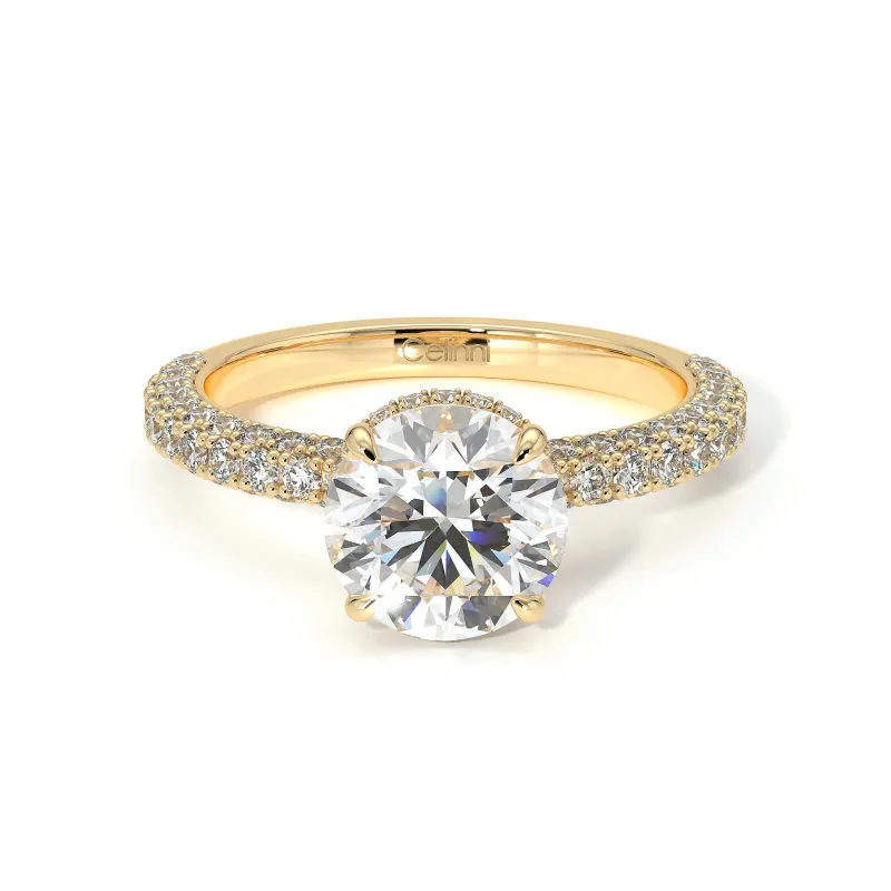 Verlobungsring Diamant Pamina II Versteckter Halo | Celinni Paris