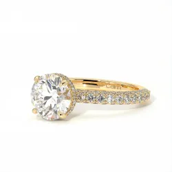 Pamina II Hidden Halo Diamond Engagement Ring | Celinni Paris