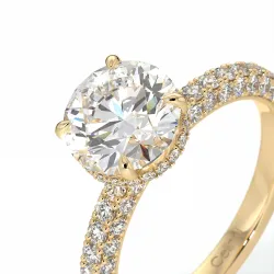 Bague de Fiançailles Diamant Pamina II Halo Caché | Celinni Paris