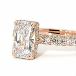 Verlobungsring Diamant Pamina II Strahlender Halo Versteckt | Celinni Paris