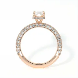 Pamina II Radiant Halo Hidden Diamond Engagement Ring | Celinni Paris