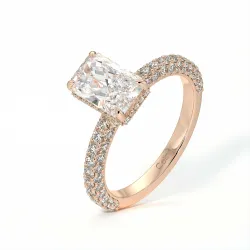 Verlobungsring Diamant Pamina II Strahlender Halo Versteckt | Celinni Paris