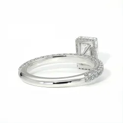 Pamina II Radiant Halo Hidden Diamond Engagement Ring | Celinni Paris