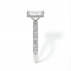 Verlobungsring Diamant Pamina II Strahlender Halo Versteckt | Celinni Paris