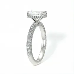 Verlobungsring Diamant Pamina II Strahlender Halo Versteckt | Celinni Paris