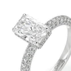 Verlobungsring Diamant Pamina II Strahlender Halo Versteckt | Celinni Paris