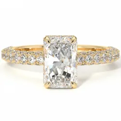 Verlobungsring Diamant Pamina II Strahlender Halo Versteckt | Celinni Paris