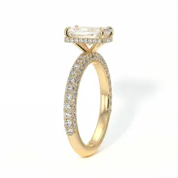 Verlobungsring Diamant Pamina II Strahlender Halo Versteckt | Celinni Paris