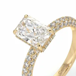 Bague de Fiançailles Diamant Pamina II Radiant Halo Caché | Celinni Paris