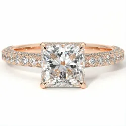 Pamina II Princess Halo Hidden Diamond Engagement Ring | Celinni Paris