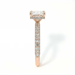 Anillo de Compromiso Diamante Pamina II Princesa Halo Oculto | Celinni Paris