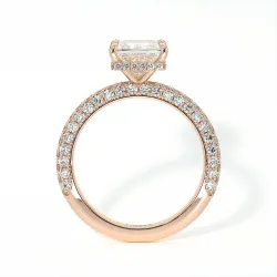 Pamina II Princess Halo Hidden Diamond Engagement Ring | Celinni Paris