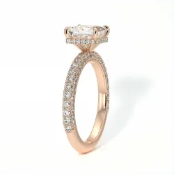 Anillo de Compromiso Diamante Pamina II Princesa Halo Oculto | Celinni Paris