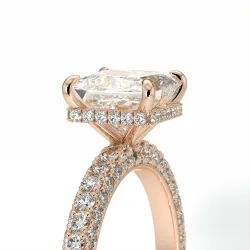 Anillo de Compromiso Diamante Pamina II Princesa Halo Oculto | Celinni Paris