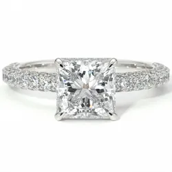 Anillo de Compromiso Diamante Pamina II Princesa Halo Oculto | Celinni Paris