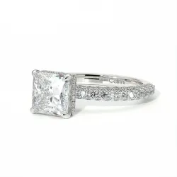 Verlovingsring Diamant Pamina II Princess Halo Verborgen | Celinni Parijs