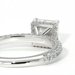 Bague de Fiançailles Diamant Pamina II Princess Halo Caché | Celinni Paris