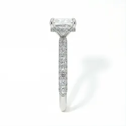 Anillo de Compromiso Diamante Pamina II Princesa Halo Oculto | Celinni Paris