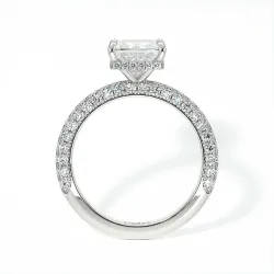 Anillo de Compromiso Diamante Pamina II Princesa Halo Oculto | Celinni Paris