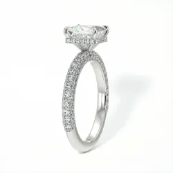 Anillo de Compromiso Diamante Pamina II Princesa Halo Oculto | Celinni Paris