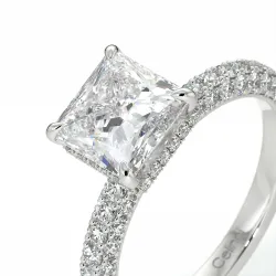 Verlobungsring Diamant Pamina II Prinzessin Halo Versteckt | Celinni Paris