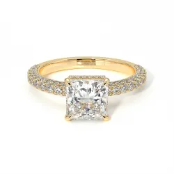 Verlovingsring Diamant Pamina II Princess Halo Verborgen | Celinni Parijs