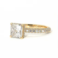 Bague de Fiançailles Diamant Pamina II Princess Halo Caché | Celinni Paris