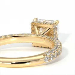 Anillo de Compromiso Diamante Pamina II Princesa Halo Oculto | Celinni Paris