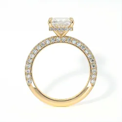 Pamina II Princess Halo Hidden Diamond Engagement Ring | Celinni Paris