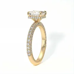 Bague de Fiançailles Diamant Pamina II Princess Halo Caché | Celinni Paris