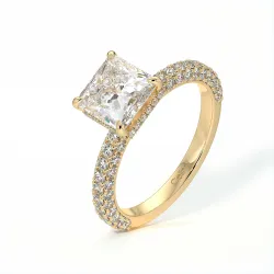 Bague de Fiançailles Diamant Pamina II Princess Halo Caché | Celinni Paris