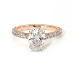 Verlovingsring Diamant Pamina II Ovaal Halo Verborgen | Celinni Parijs