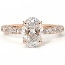 Anillo de Compromiso Diamante Pamina II Oval Halo Oculto | Celinni Paris