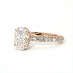 Pamina II Oval Halo Hidden Diamond Engagement Ring | Celinni Paris