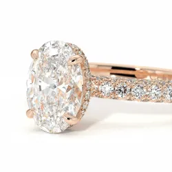 Verlovingsring Diamant Pamina II Ovaal Halo Verborgen | Celinni Parijs