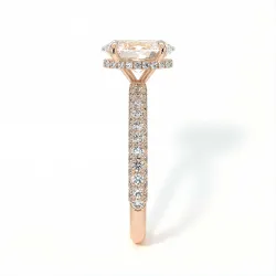 Pamina II Oval Halo Hidden Diamond Engagement Ring | Celinni Paris