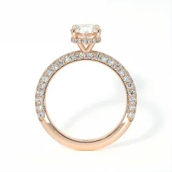 Bague de Fiançailles Diamant Pamina II Oval Halo Caché | Celinni Paris