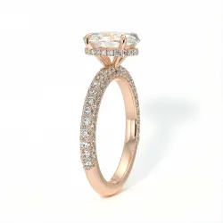 Bague de Fiançailles Diamant Pamina II Oval Halo Caché | Celinni Paris