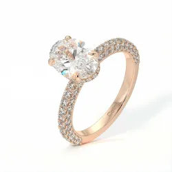 Verlovingsring Diamant Pamina II Ovaal Halo Verborgen | Celinni Parijs