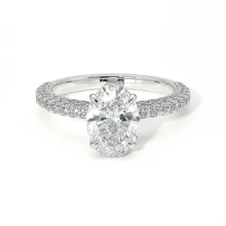 Bague de Fiançailles Diamant Pamina II Oval Halo Caché | Celinni Paris