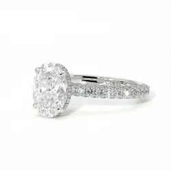 Verlobungsring Diamant Pamina II Oval Halo Versteckt | Celinni Paris