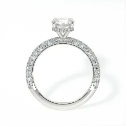 Anillo de Compromiso Diamante Pamina II Oval Halo Oculto | Celinni Paris