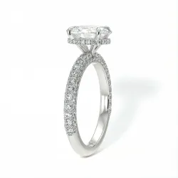 Anillo de Compromiso Diamante Pamina II Oval Halo Oculto | Celinni Paris