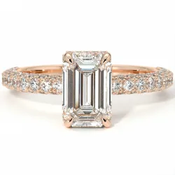 Bague de Fiançailles Diamant Pamina II Émeraude Halo Caché | Celinni Paris