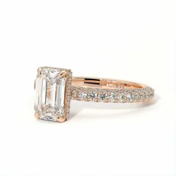 Anillo de Compromiso Diamante Pamina II Esmeralda Halo Oculto | Celinni Paris