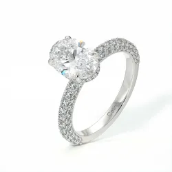 Verlobungsring Diamant Pamina II Oval Halo Versteckt | Celinni Paris