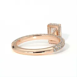 Anillo de Compromiso Diamante Pamina II Esmeralda Halo Oculto | Celinni Paris