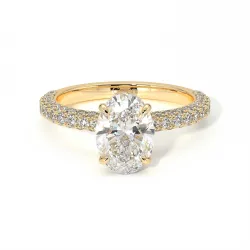 Verlovingsring Diamant Pamina II Ovaal Halo Verborgen | Celinni Parijs