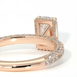 Verlobungsring Diamant Pamina II Smaragd Versteckter Halo | Celinni Paris