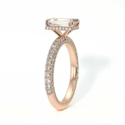 Bague de Fiançailles Diamant Pamina II Émeraude Halo Caché | Celinni Paris